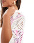 The Frolic brooks square crochet beach shirt in pink Розовый, 40 - фото #4