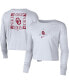 Women's White Oklahoma Sooners Seasonal Cropped Long Sleeve T-shirt