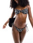 Фото #1 товара Pieces underwire bikini top co-ord in black tropical floral