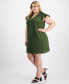 Фото #3 товара Plus Size Flutter-Sleeve A-Line Dress