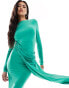 Фото #2 товара ASOS DESIGN long sleeve drape detail maxi dress in green