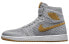 Фото #2 товара Jordan Air Jordan 1 Retro High Flyknit Wolf Grey 编织 透气轻便 高帮 复古篮球鞋 男款 灰黄 / Кроссовки Jordan Air Jordan 919704-025