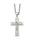 ფოტო #1 პროდუქტის Polished Laser-cut Crucifix Pendant on a Curb Chain Necklace