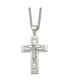 Фото #1 товара Chisel polished Laser-cut Crucifix Pendant on a Curb Chain Necklace