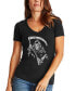 ფოტო #1 პროდუქტის Women's Grim Reaper Word Art V-neck T-shirt