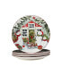 Snowman's Farmhouse 4 Piece Dinner Plate Set