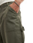 New Look relaxed carpenter trousers in dark khaki