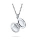 ფოტო #2 პროდუქტის Petite Simple Plain Flat Oval Photo Lockets For Women That Hold Pictures Silver Locket Necklace Pendant Large