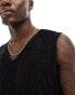 ASOS DESIGN vest in black wavey texture