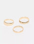 Фото #1 товара Faded Future 3 pack of signet and band rings in gold