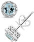 ფოტო #1 პროდუქტის Gemstone (6mm) and Diamond Accent Stud Earrings in Sterling Silver