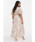 ფოტო #3 პროდუქტის Plus Size Floral Wrap Maxi Dress