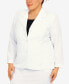Plus Size Classic Chic Button Front Long Sleeve Jacket