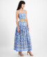 Women's Printed Belted Maxi Dress Ivorynavy, 14 - фото #3