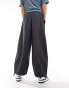 ASOS DESIGN oversized balloon parachute trouser in charcoal