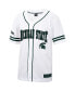 Men's White and Green Michigan State Spartans Free Spirited Baseball Jersey