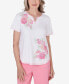 Фото #1 товара Women's Miami Beach Short Sleeve Floral Applique Top