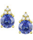 Sapphire (7/8 ct. t.w.) & Diamond Accent Stud Earrings in 14k Yellow Gold (Also in Emerald, Ruby, Morganite & Tanzanite)