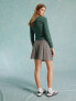 Фото #9 товара Miss Selfridge wrap over buckle pleated skirt in grey
