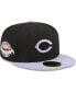 Men's Black Cincinnati Reds Side Patch 59FIFTY Fitted Hat 7 3/8 - фото #2