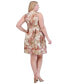 ფოტო #2 პროდუქტის Plus Size Printed Jacquard Pleated Dress