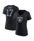 Women's Davante Adams Black Las Vegas Raiders Player Icon Name and Number V-Neck T-shirt Черный, S - фото #2