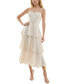 ფოტო #4 პროდუქტის Juniors' Tiered Lace Sleeveless Midi Dress
