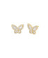 Фото #1 товара Pave Baguette Butterfly Stud Earrings