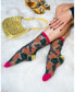 ფოტო #2 პროდუქტის Women's Brocade Jaguar Black Sheer Sock