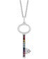 ფოტო #1 პროდუქტის Multi-Gemstone (1/6 ct. t.w.) & Diamond (1/10 ct. t.w.) Princess-Inspired Key Pendant Necklace in Sterling Silver, 16" + 2" extender