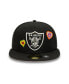 ფოტო #3 პროდუქტის Men's Black Las Vegas Raiders Chain Stitch Heart 59FIFTY Fitted Hat