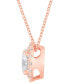 Lab Grown Diamond Halo 18" Pendant Necklace (1-1/5 ct. t.w.) in 14k White, Yellow or Rose Gold