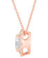 ფოტო #4 პროდუქტის Lab Grown Diamond Halo 18" Pendant Necklace (1-1/5 ct. t.w.) in 14k White, Yellow or Rose Gold