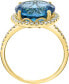 ფოტო #3 პროდუქტის London Blue Topaz (6-3/4 ct. t.w.) & Diamond (1/3 ct. t.w.) Statement Ring in 14k Gold