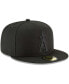 Фото #3 товара Men's Black Los Angeles Angels Primary Logo Basic 59FIFTY Fitted Hat