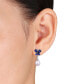 Cultured Freshwater Pearl (8mm) & Lab-Grown Blue & White Sapphire (3-3/4 ct. t.w.) Butterfly Drop Earrings in Sterling Silver