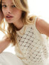 Фото #7 товара ASOS DESIGN knitted vest in pointelle stitch in cream