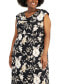 Фото #7 товара Plus Size Printed Cowlneck Midi Dress