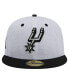 Фото #3 товара Men's White/Black San Antonio Spurs Throwback 2Tone 59fifty Fitted Hat
