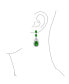 ფოტო #3 პროდუქტის Art Deco Style Wedding Simulated Emerald Green AAA Cubic Zirconia Halo Large Teardrop CZ Statement Dangle Chandelier Earrings For Women Bridal Party Silver Plated