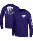 Фото #1 товара Men's Purple Kansas State Wildcats Team Stack Long Sleeve T-shirt