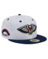 Фото #1 товара Men's White, Navy New Orleans Pelicans Throwback 2Tone 59FIFTY Fitted Hat