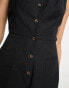 Фото #8 товара ASOS DESIGN button through linen look playsuit in black