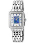 ფოტო #1 პროდუქტის Women's Padova Gemstone Swiss Quartz Diamond Accent Silver-Tone Stainless Steel Bracelet Watch 27mm x 30mm