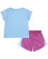 ფოტო #2 პროდუქტის Toddler Girls Dri-FIT Swoosh Logo Short Sleeve Tee and Printed Shorts Set