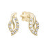 Yellow gold earrings with zircons 239 001 01202