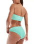 In The Style exclusive crinkle ring detail high leg bikini bottoms co-ord in turquoise and blue