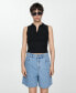 Women's Pleats Detail Denim Shorts