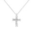Фото #2 товара Essentials cubic Zirconia Cross Silver Plate Necklace in Gift Card Box