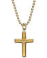 Yellow Ion Plated Stainless Steel Necklace, Diamond Accent Cross Pendant